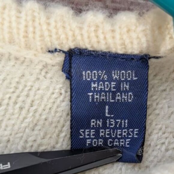 Vintage Karen Scott Womens LARGE Embroidered Wool Cardigan Sweater Button Up NWT - Picture 4 of 16